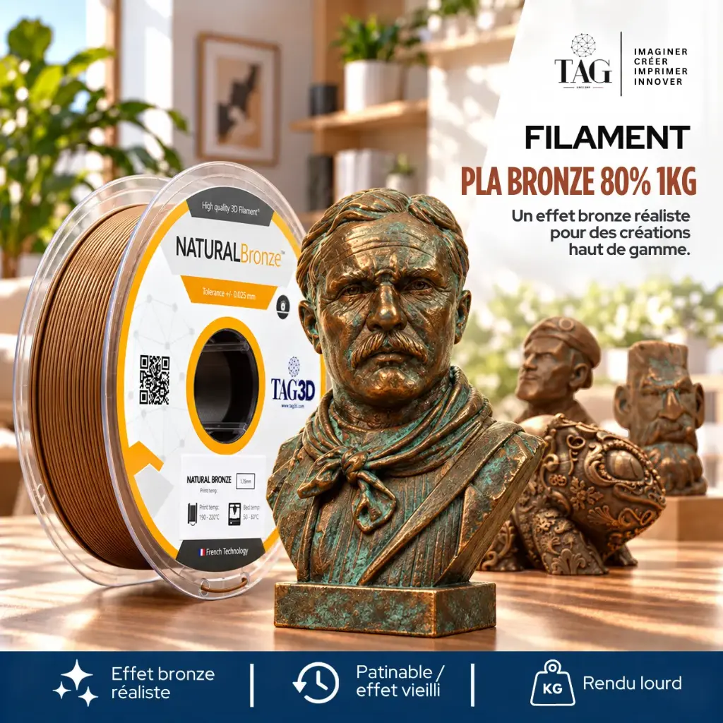 PLA BRONZE CHARGE 80% 1KG - 1.75 MM - TAG